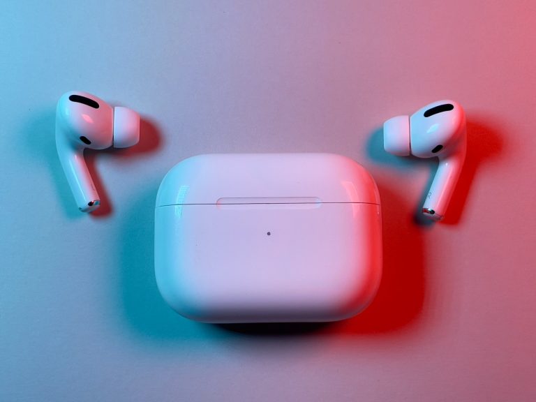 airpods pro on the white table