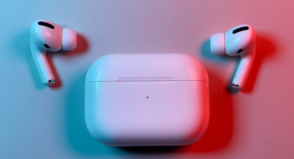 airpods pro on the white table
