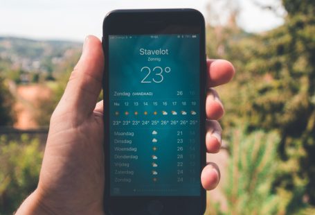 weather app opened on iphone
